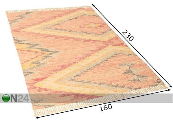 Vaip Vintage Zigzag Kelim 160x230cm mõõdud