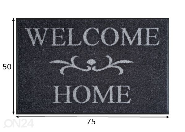 Vaip Welcome Home anthrazit 50x75 cm mõõdud