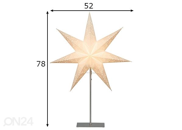 Valge täht Sensy jalaga 78 cm mõõdud