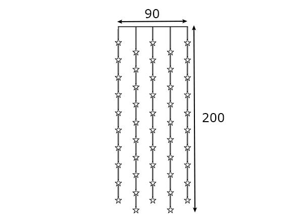 Valguskardin Star 90x200 cm mõõdud
