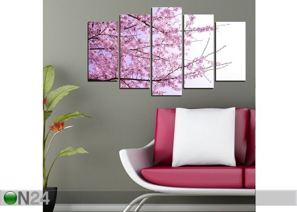 Viieosaline seinapilt Blossom II, 100x60 cm