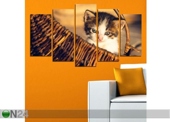 Viieosaline seinapilt Cats III, 100x60 cm