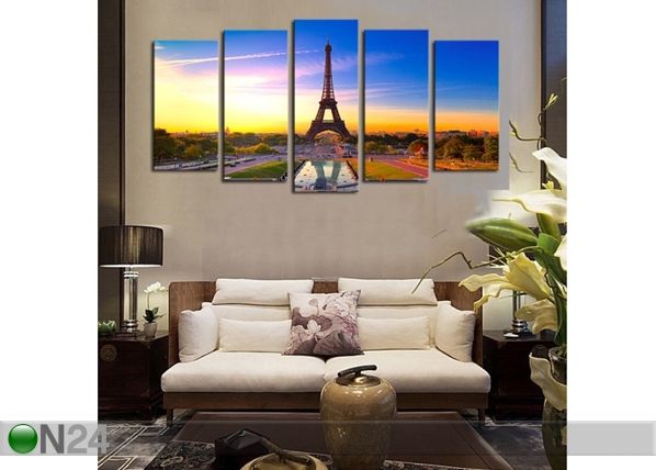 Viieosaline seinapilt Eiffel Tower I 160x80 cm