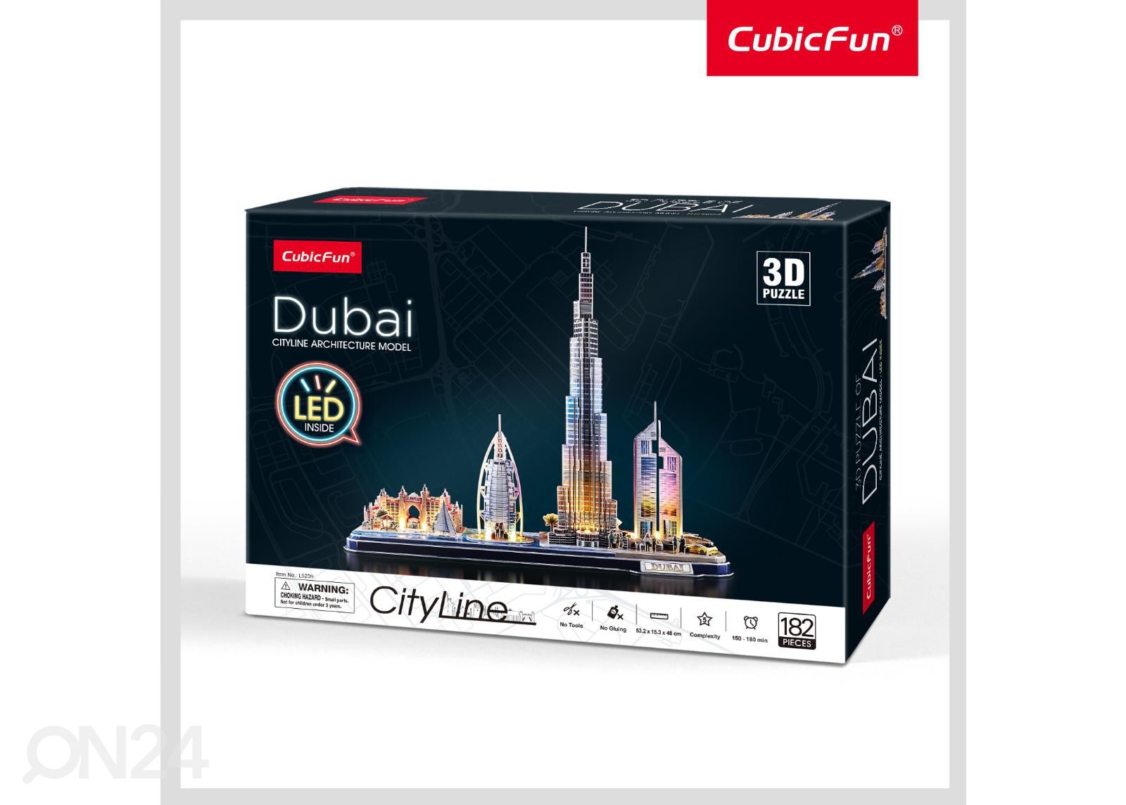 3D-pusle Dubai LED tuledega CUBICFUN City Line suurendatud