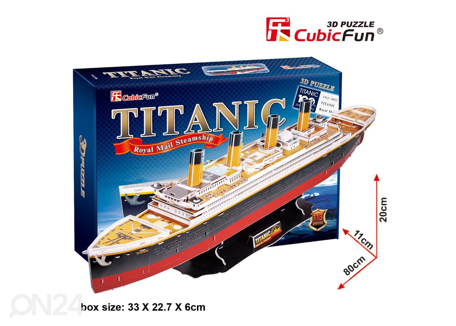 3D pusle Titanic Suur 80 cm suurendatud