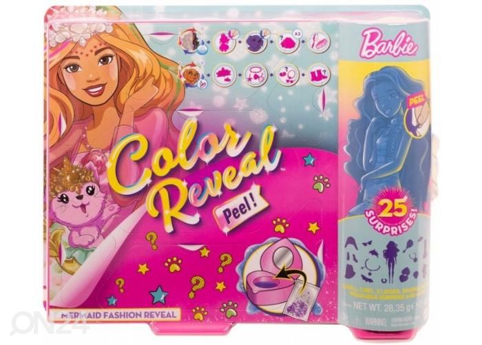 Barbie Color Reveal nukk Merineitsi lemmikloomaga suurendatud