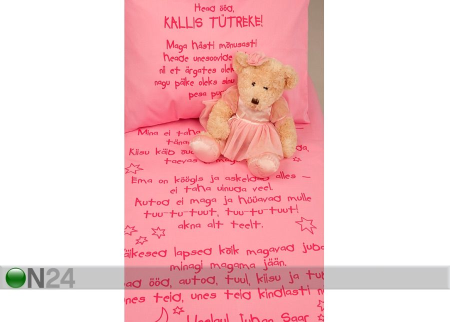 Beebide voodipesukomplekt roosa suurendatud