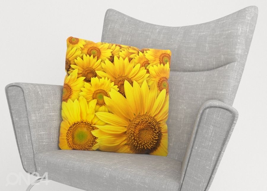 Dekoratiivpadjapüür Sunflowers 40x40 cm suurendatud