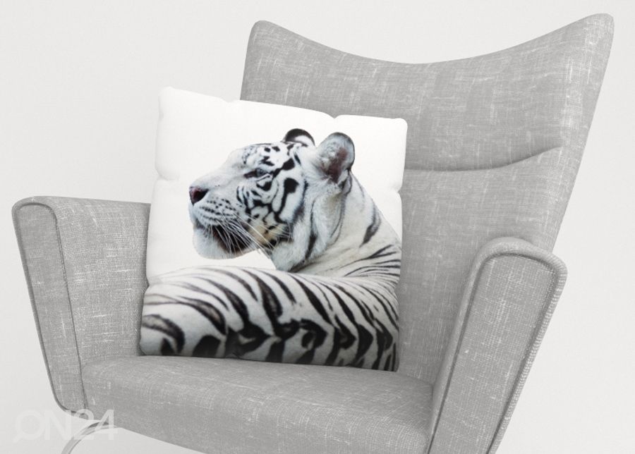 Dekoratiivpadjapüür White Tiger 50x50 cm suurendatud