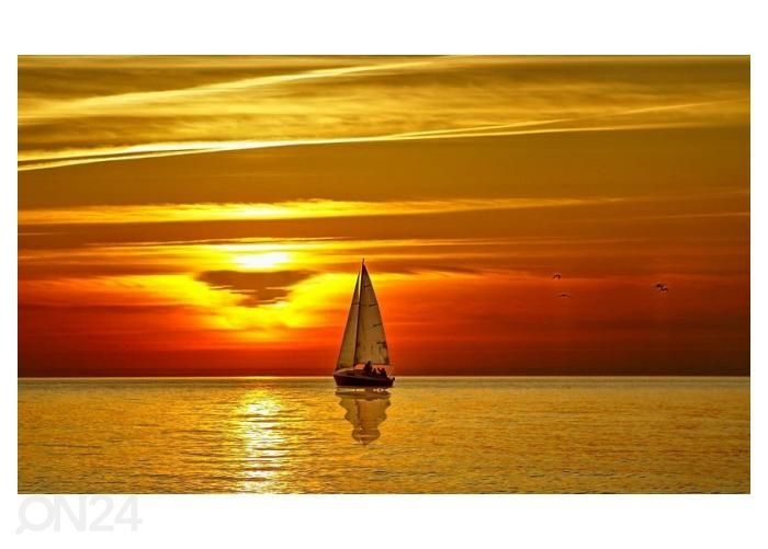 Fliis fototapeet Sail Boat at Sunset 400x260 cm suurendatud