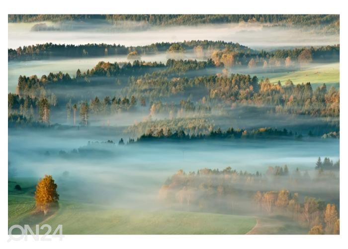 Fliis fototapeet Sunrise in a beautiful mountain in the Czechia 400x260 cm suurendatud