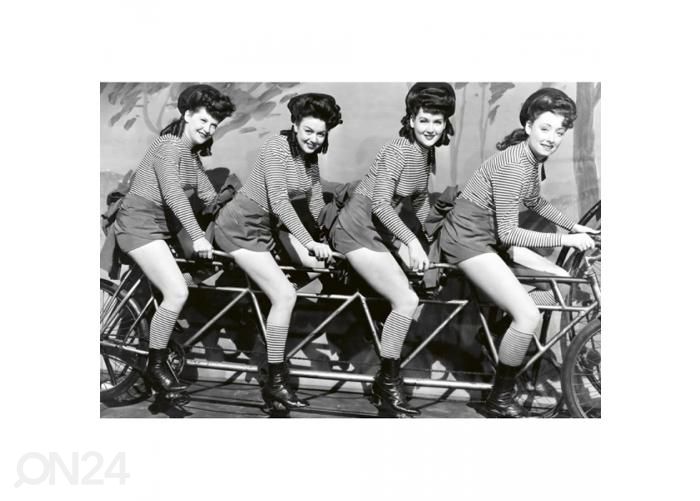 Fliis fototapeet Women on bicycle 375x250 cm suurendatud