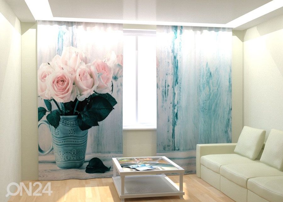 Fotokardinad White Roses 300x260 cm suurendatud