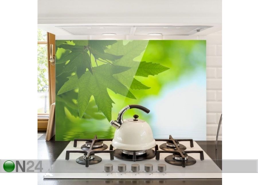 Fotoklaas, köögi tagasein Green Ambiance III, 59x90 cm suurendatud