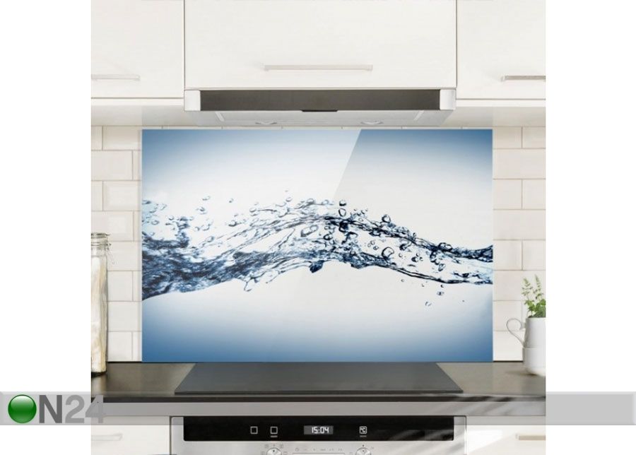 Fotoklaas, köögi tagasein Water Splash 40x100 cm suurendatud