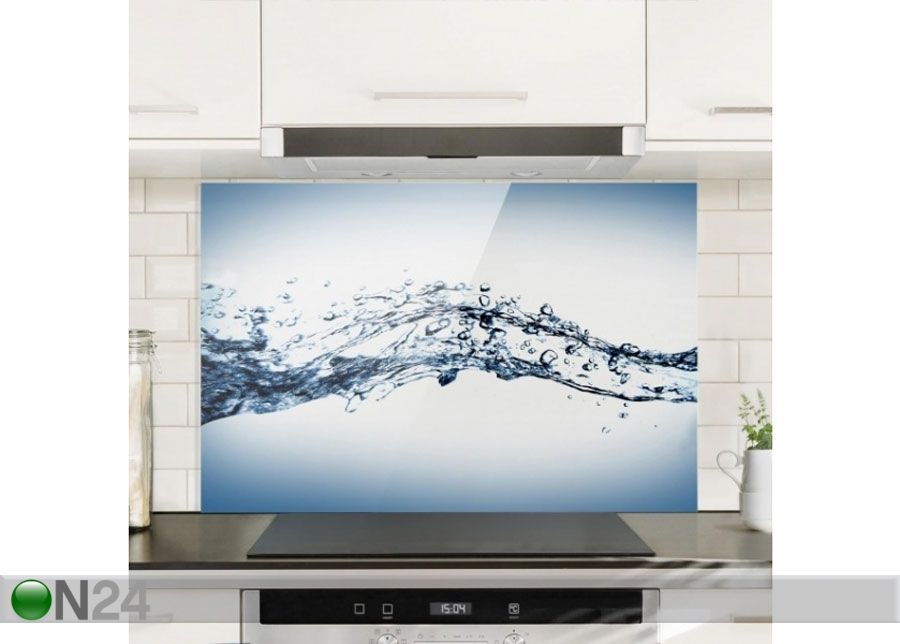 Fotoklaas, köögi tagasein Water Splash 40x60 cm suurendatud