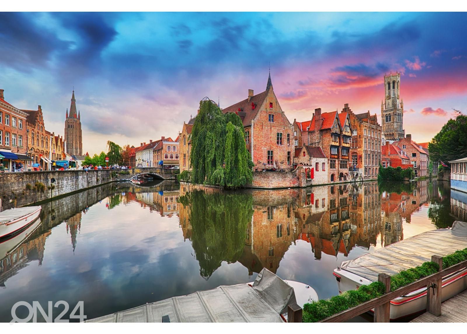 Isekleepuv fototapeet Bruges, Belgium suurendatud