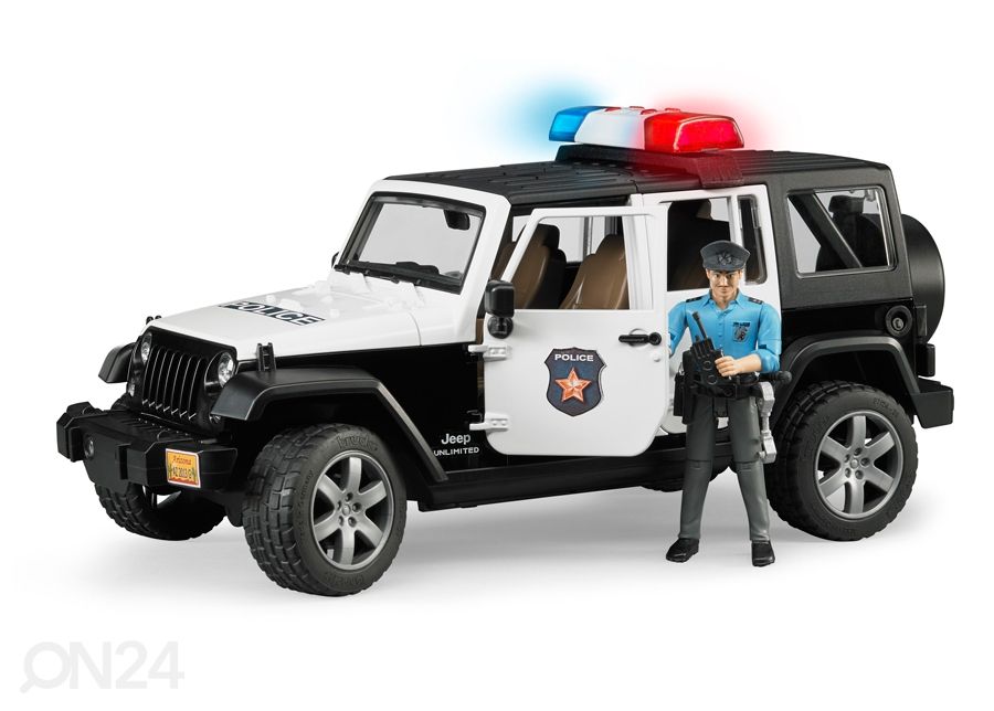 Jeep Wrangles politsei heli ja valgusega 1:16 Bruder suurendatud