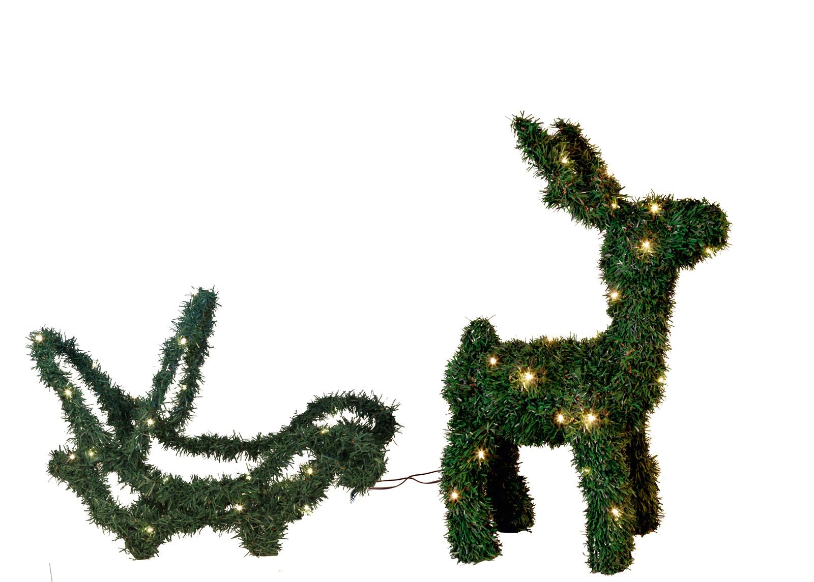 Jõulukaunistus õue Reindeer & Sledge 65cm suurendatud