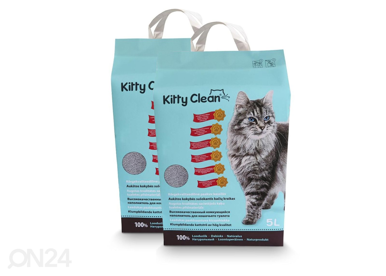 Kitty Clean paakuv saviliiv 5L 2tk suurendatud