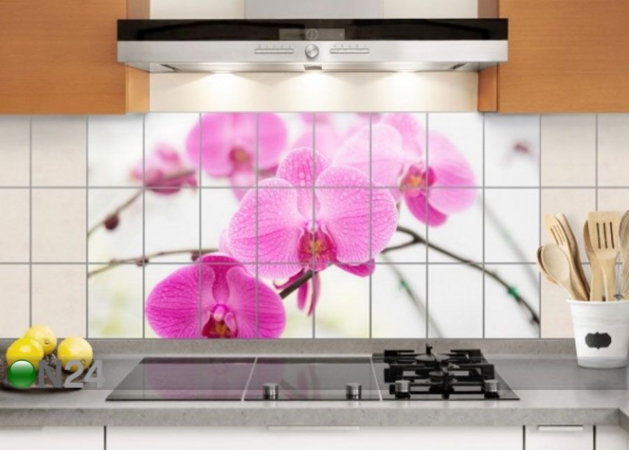 Kleebised seinaplaatidele Close-up of orchid 60x120 cm suurendatud