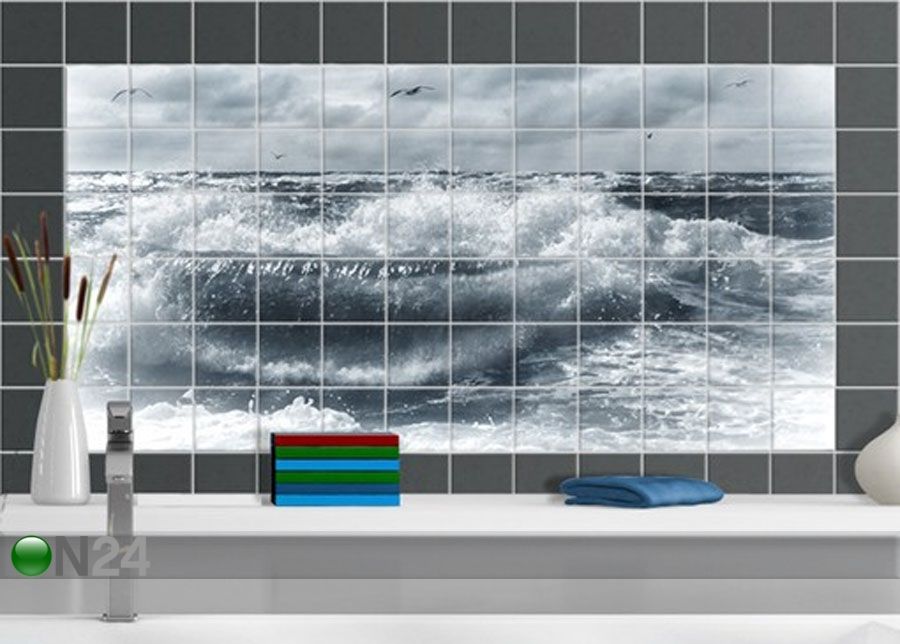Kleebised seinaplaatidele Living North Sea 60x120 cm suurendatud