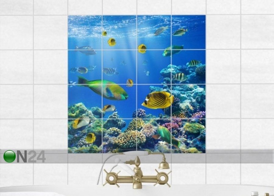 Kleebised seinaplaatidele Underwater Lights 120x120 cm suurendatud