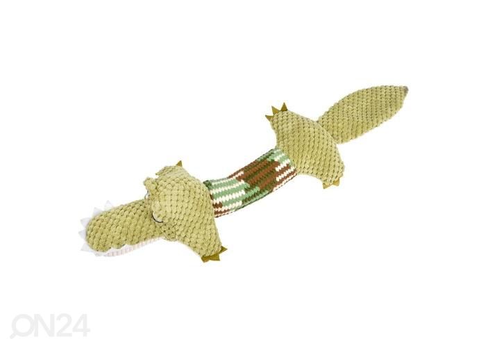 Koera mänguasi krokodill 25x26x9 cm khaki suurendatud