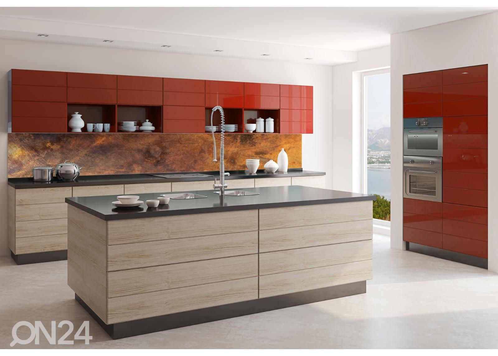 Köögi tagasein Scratched Copper 180x60 cm suurendatud