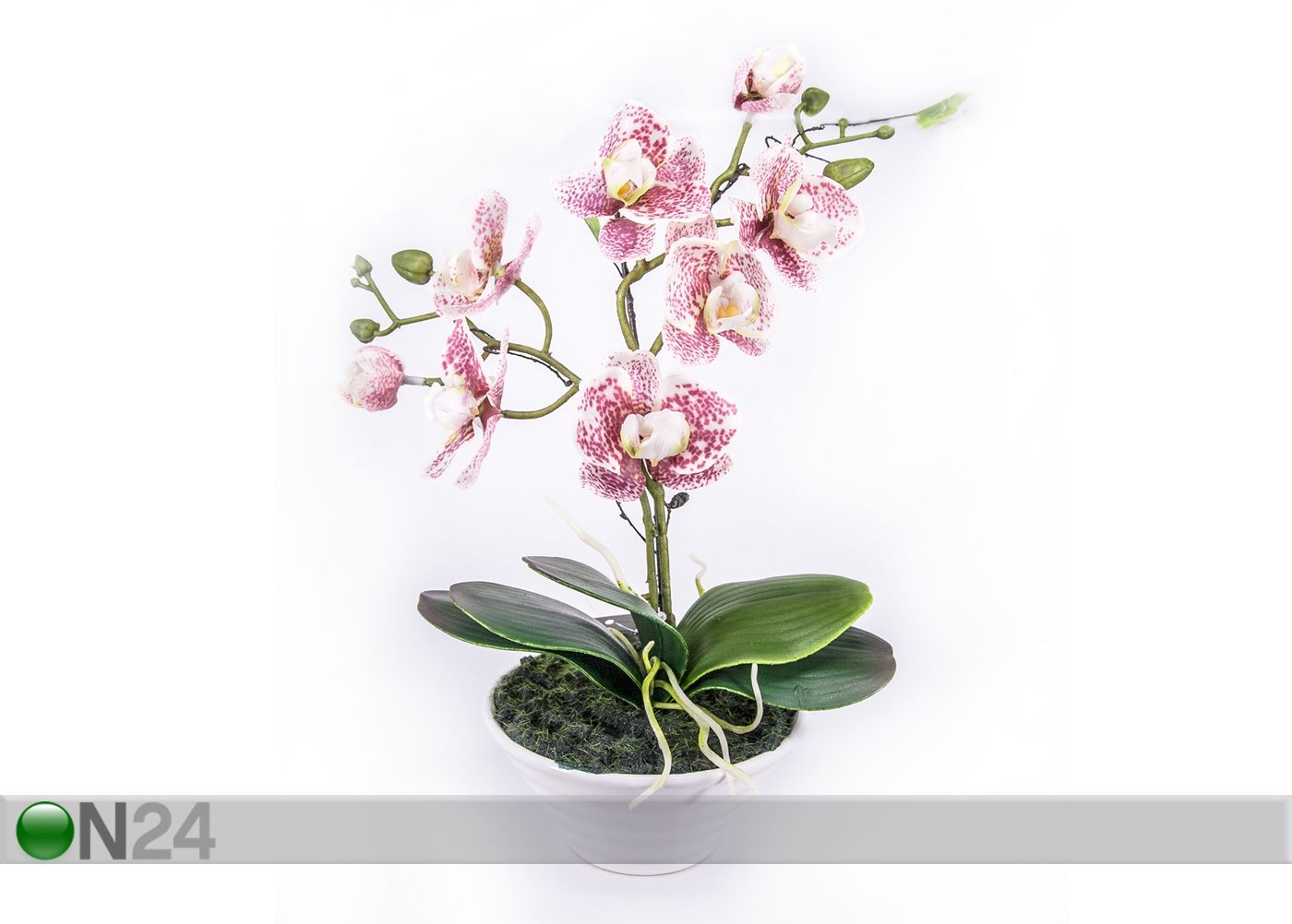 Kunstlill Roosa kirju orhidee h30 cm suurendatud