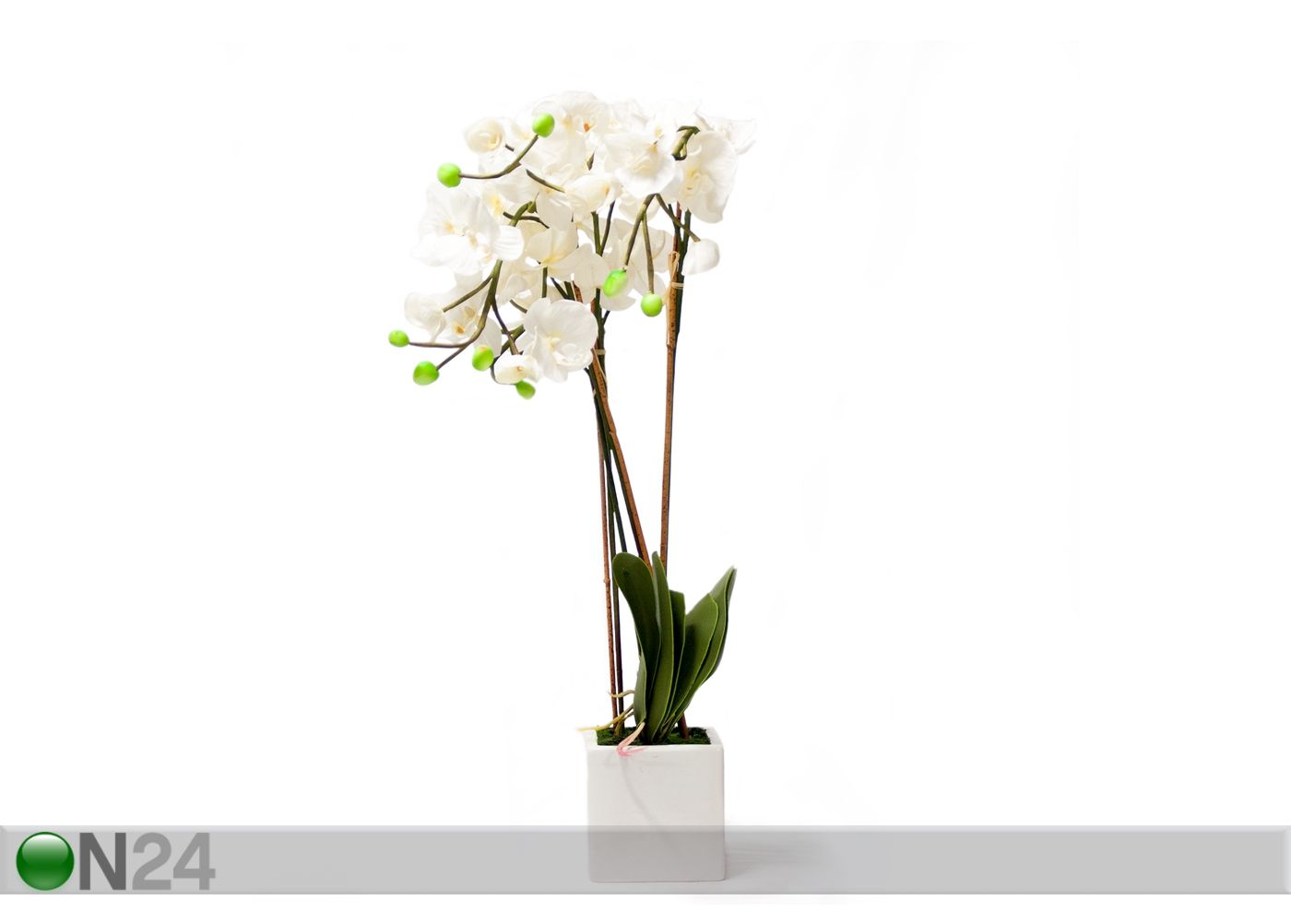 Kunstlill Valge orhidee 88 cm suurendatud