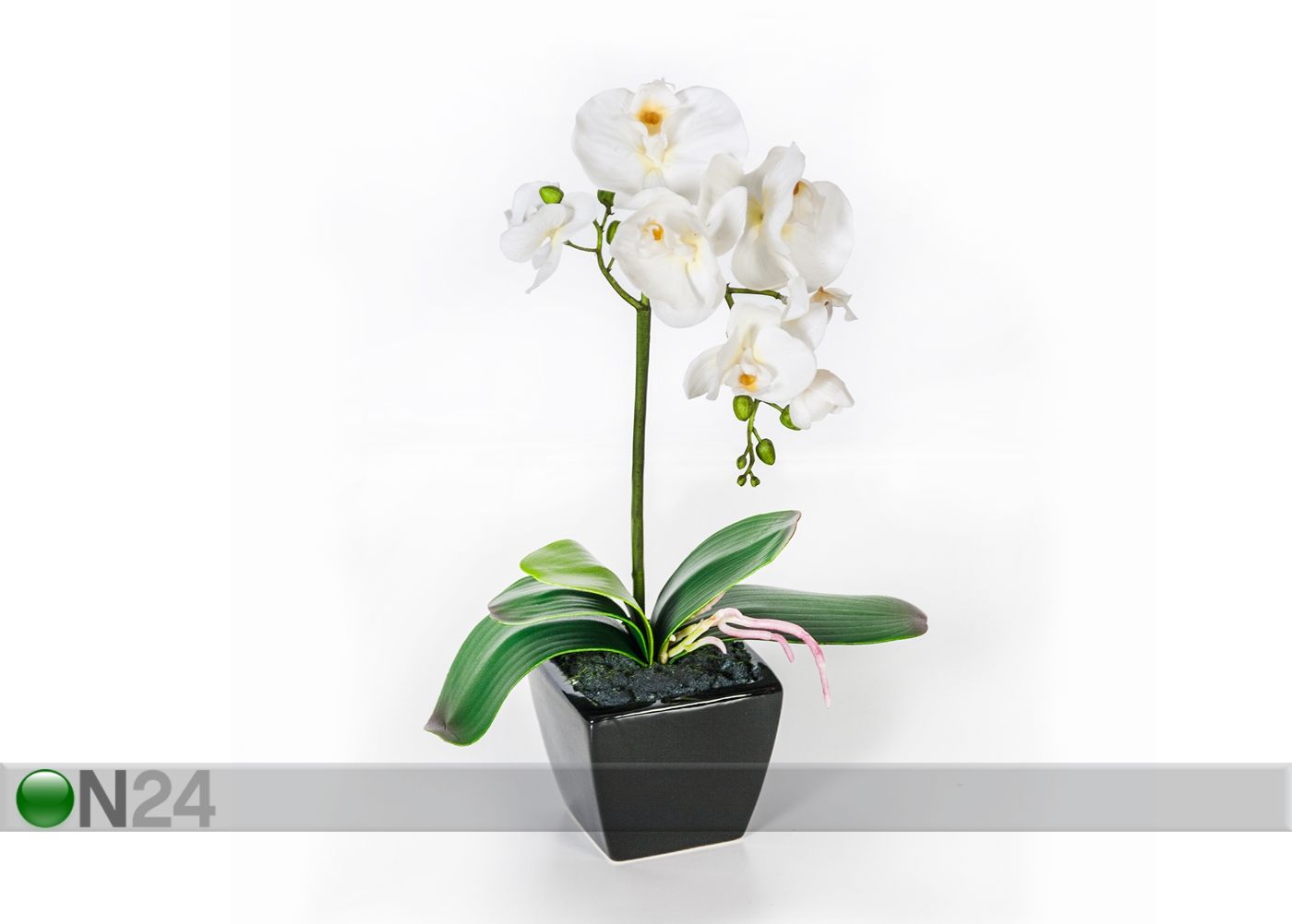 Kunstlill Valge orhidee h42 cm suurendatud