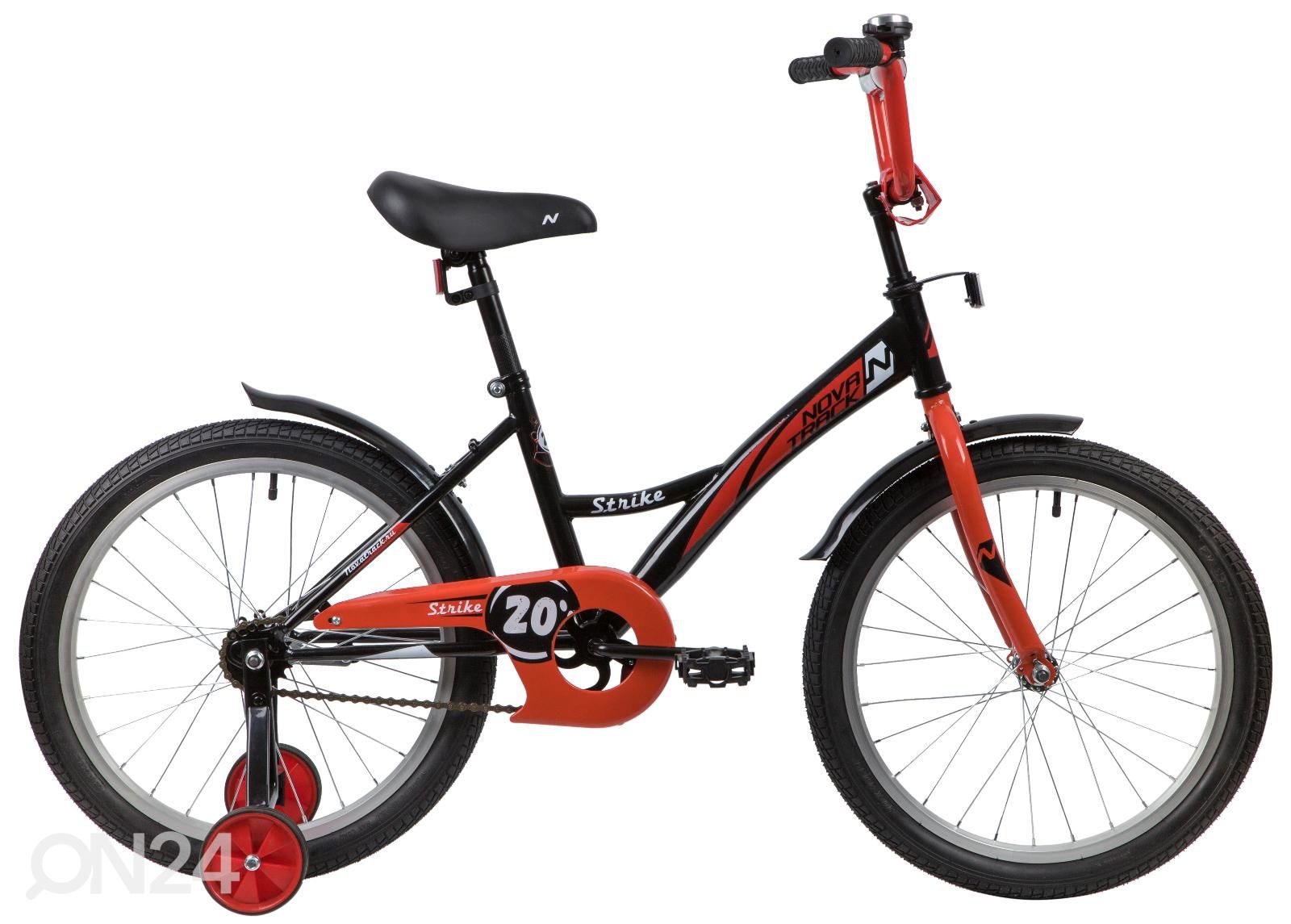 Laste jalgratas 20" STRIKE Novatrack must/punane suurendatud