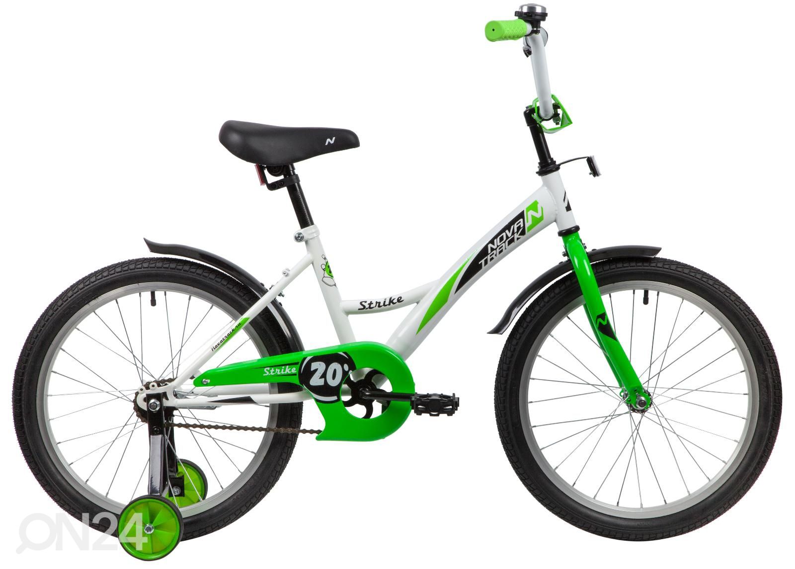 Laste jalgratas 20" STRIKE Novatrack valge/roheline suurendatud