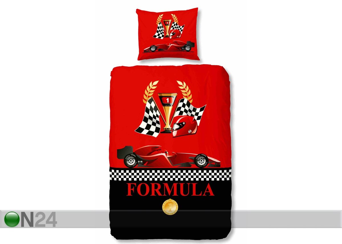 Laste voodipesukomplekt Formula 1 suurendatud