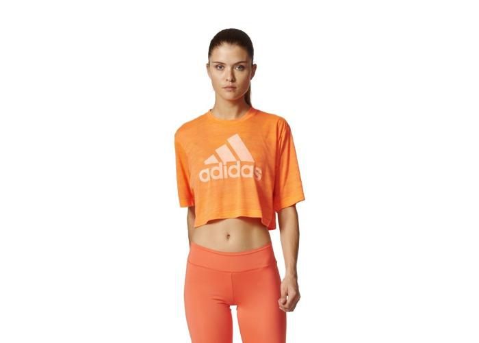 Naiste treeningsärk Adidas Boxy Crop Tee Aeroknit W suurendatud