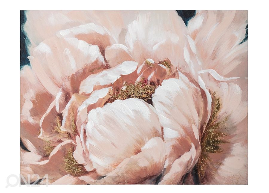 Õlimaal Roosa lill 75x100 cm suurendatud