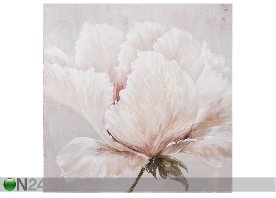Õlimaal Valge lill 100x100 cm suurendatud
