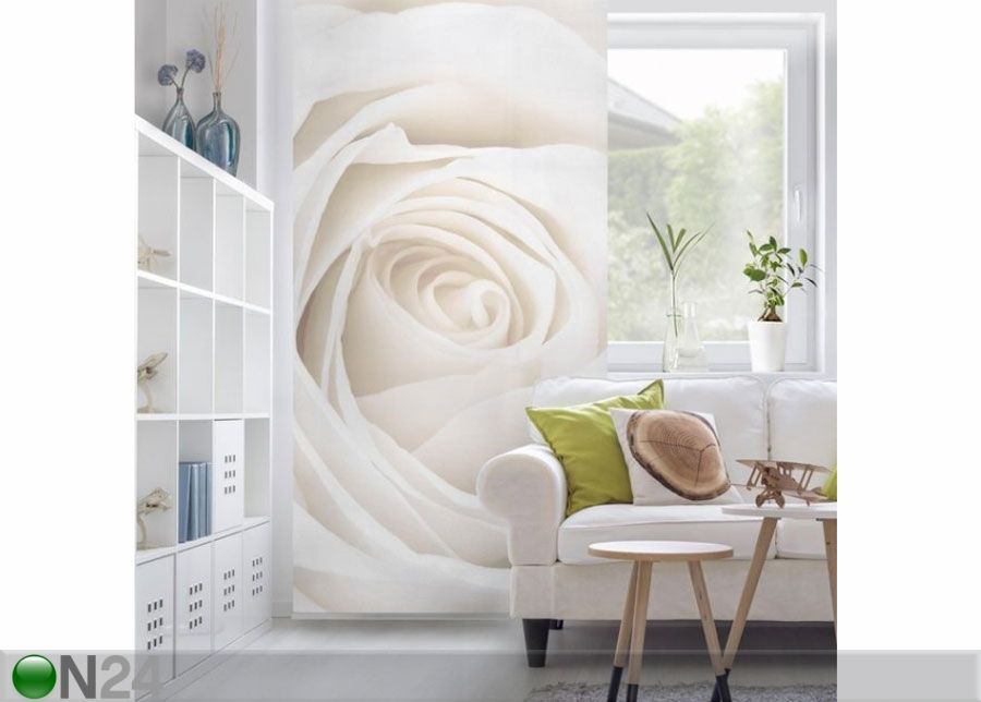 Paneelkardin Pretty White Rose 250x120 cm suurendatud