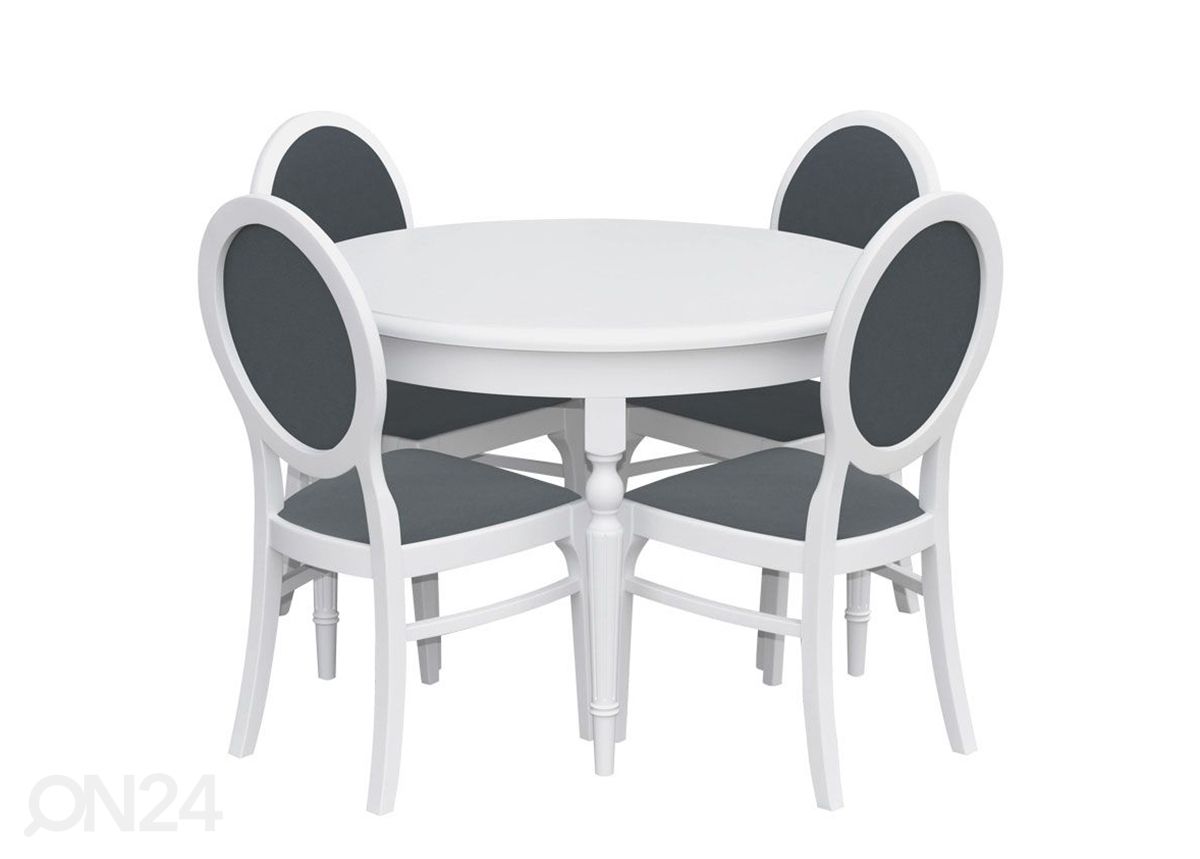 Pikendatav söögilaud 110x110-210 cm+ 4 tooli suurendatud