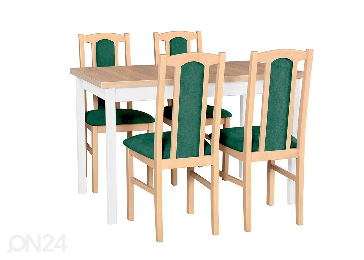 Pikendatav söögilaud 120-150x80 cm+ 4 tooli suurendatud