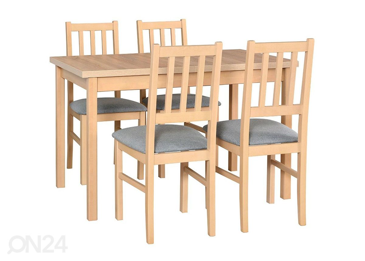 Pikendatav söögilaud 70x120-160 cm+ 4 tooli suurendatud