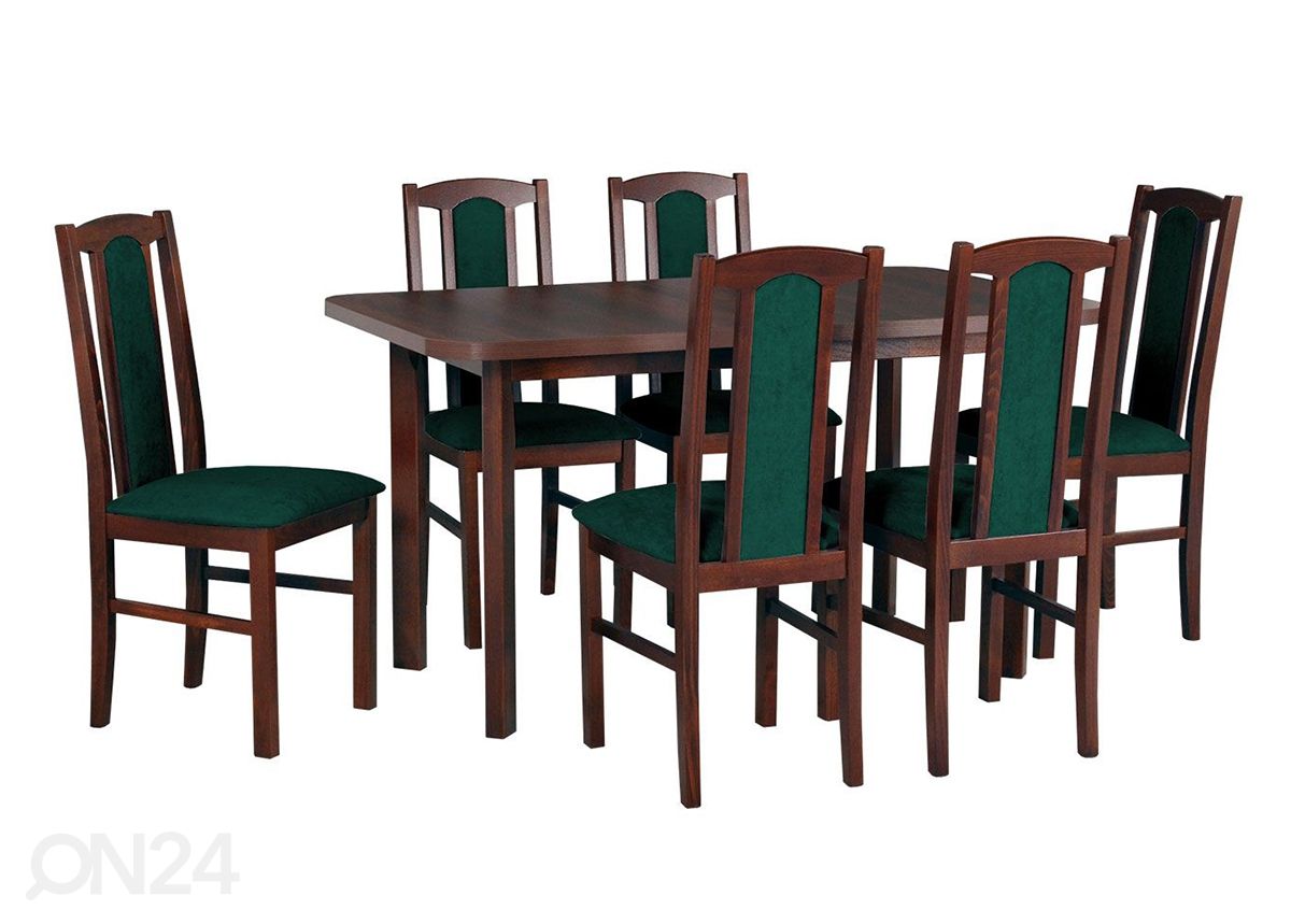 Pikendatav söögilaud 80x140-180 cm+ 6 tooli suurendatud