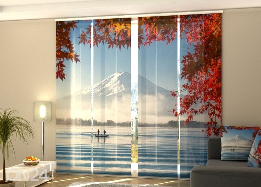 Pimendav paneelkardin Mountain Fuji and Lake Kawaguchiko 240x240 cm suurendatud