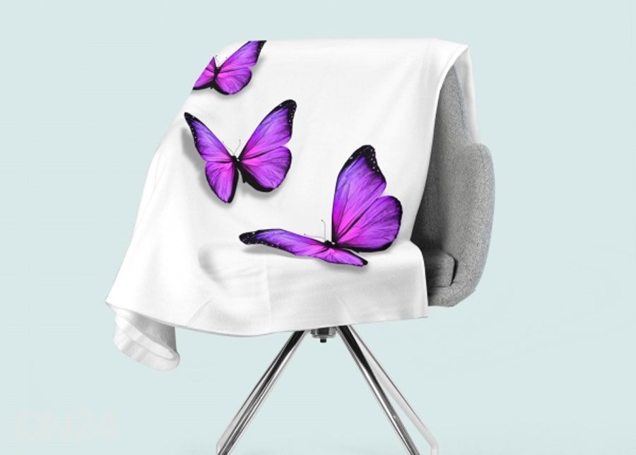 Pleed Purple Batterfly 130x150 cm suurendatud