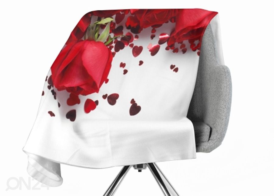 Pleed Roses and Hearts 130x150 cm suurendatud