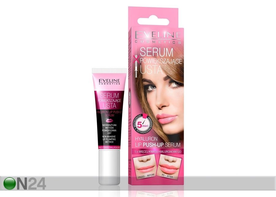 Push-up seerum huultele hüaluroonhappega Eveline Cosmetics 12ml suurendatud
