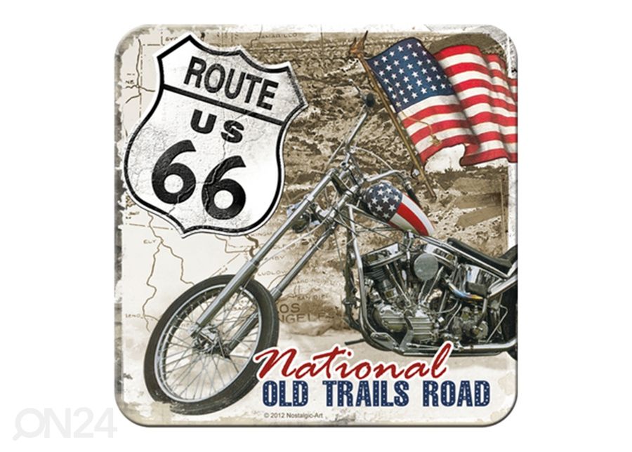 Retro klaasialus Route 66 Old Trails Road 4 tk suurendatud