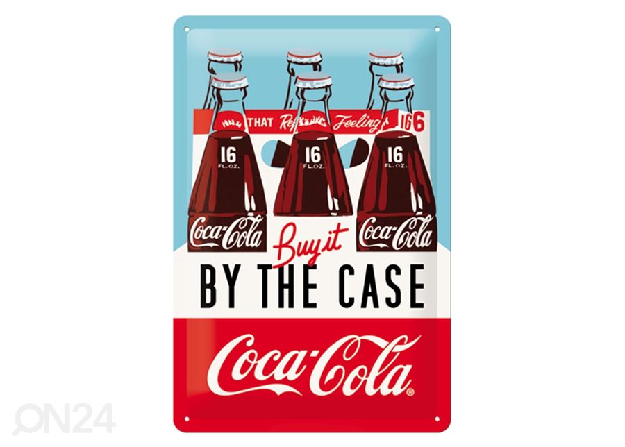 Retro metallposter Coca-Cola Buy it by The Case 20x30 cm suurendatud