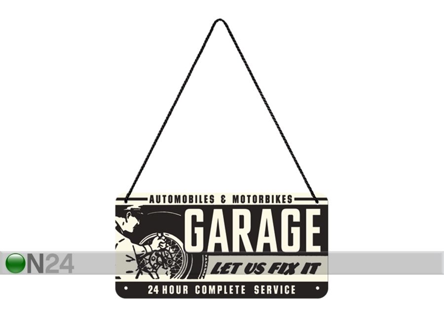 Retro metallposter Garage 10x20 cm suurendatud
